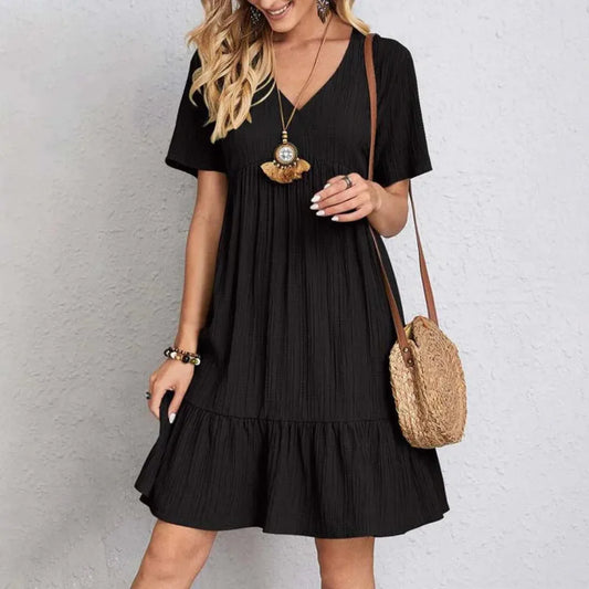Elske™ | Elegantes V-Ausschnitt Mini Kleid 1+1 GRATIS