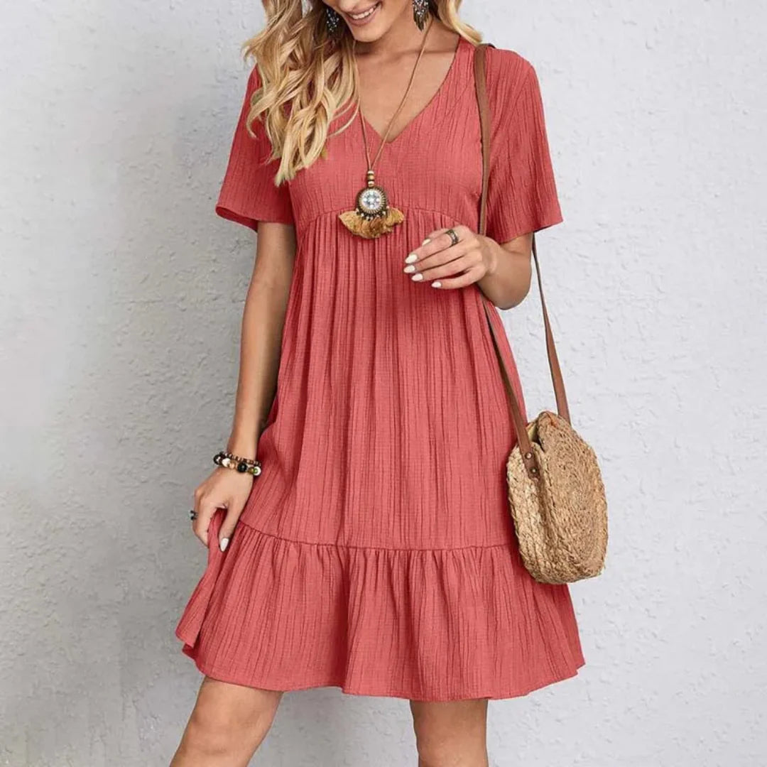 Elske™ | Elegantes V-Ausschnitt Mini Kleid 1+1 GRATIS