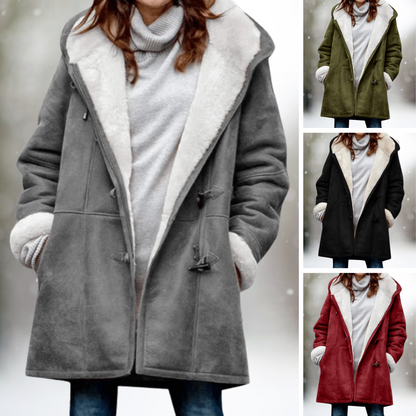 Svetlana – Premium-Wildlederjacke mit halblanger Kapuze