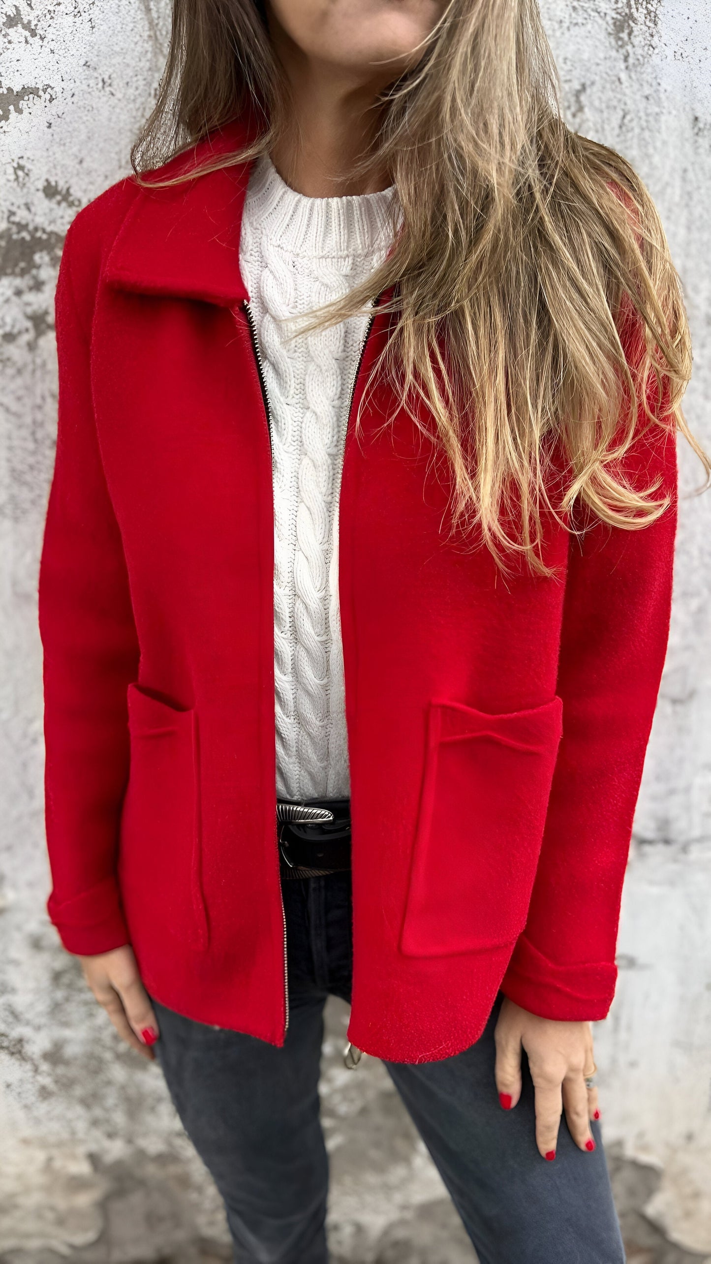 Fulvia | Elegante Jacke mit Revers und Reißverschluss