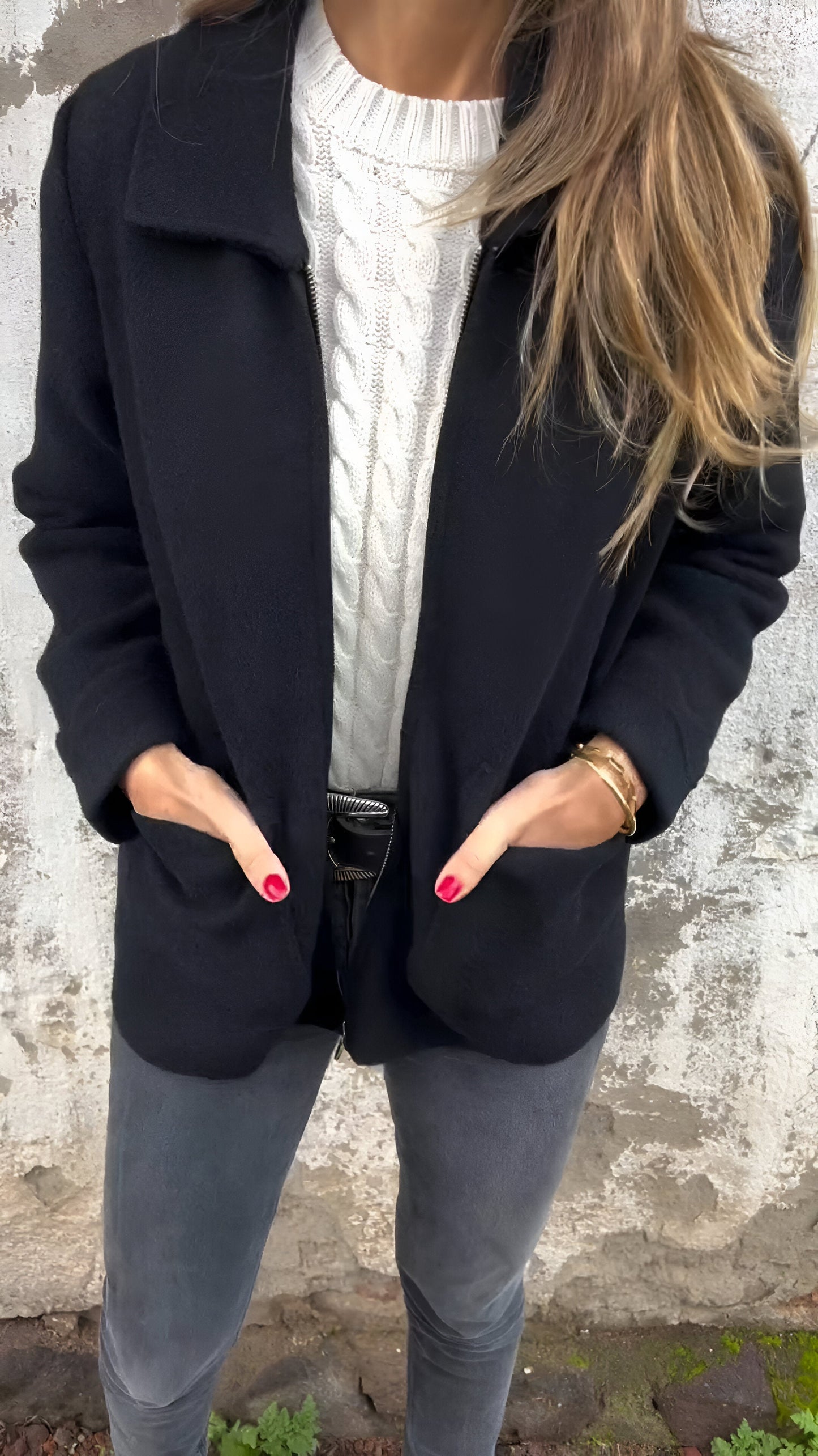 Fulvia | Elegante Jacke mit Revers und Reißverschluss