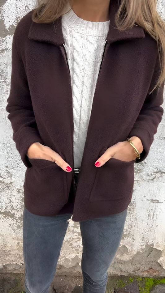 Fulvia | Elegante Jacke mit Revers und Reißverschluss