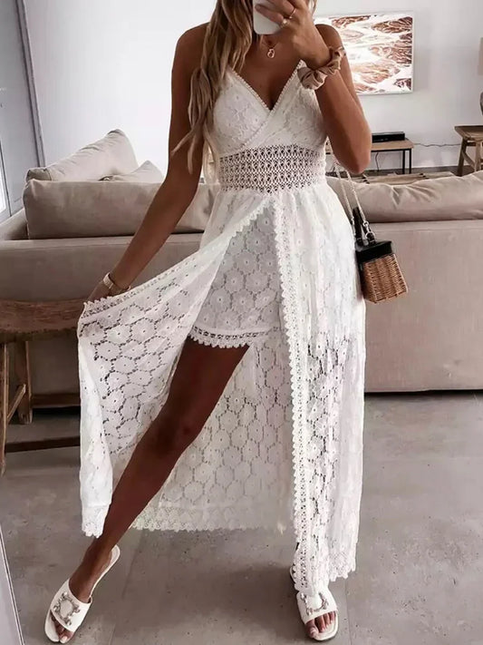 Nikki - Blumen Spitzen Strandkleid