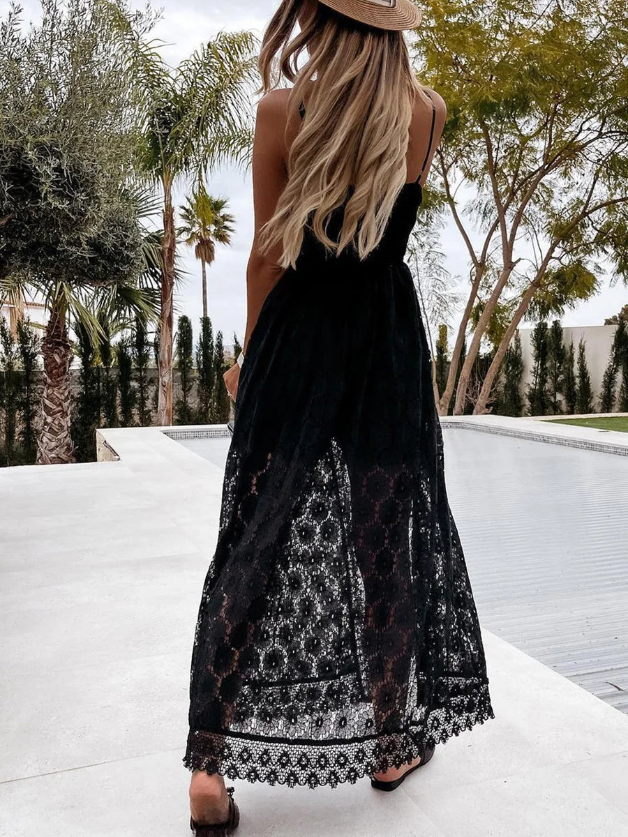 Nikki - Blumen Spitzen Strandkleid