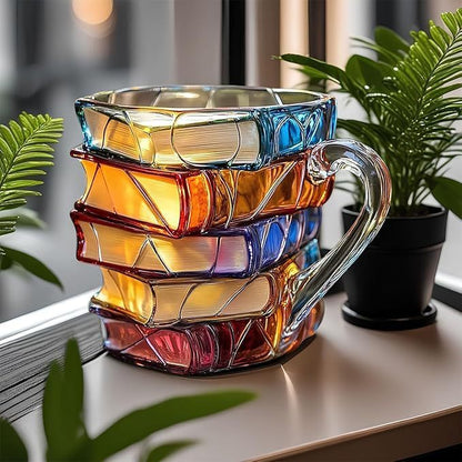 Handgemachte bemalte Bücher-Tasse