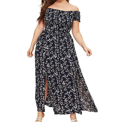 Valeria - elegante Off-Shoulder Strandkleid in großen Größen