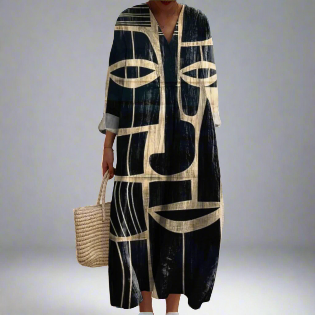 Ismène | Kleid mit grafischem Gesicht