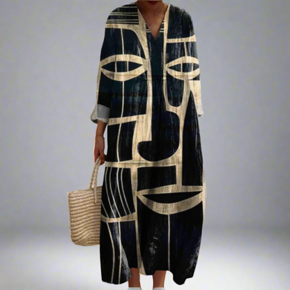 Ismène | Kleid mit grafischem Gesicht