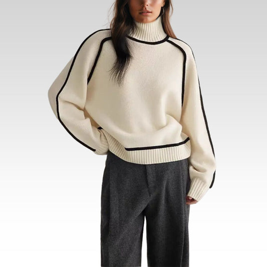 Sabine | Eleganter Strickrollkragenpullover