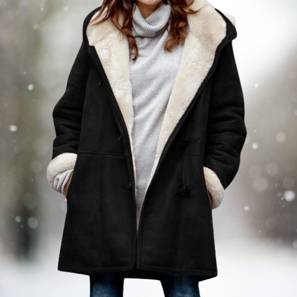 Svetlana – Premium-Wildlederjacke mit halblanger Kapuze