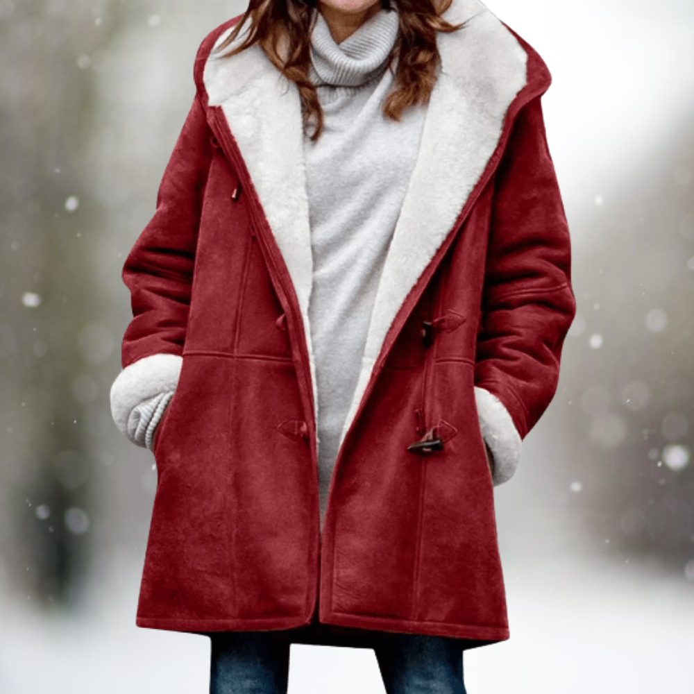 Svetlana – Premium-Wildlederjacke mit halblanger Kapuze