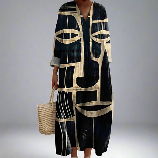 Ismène | Kleid mit grafischem Gesicht