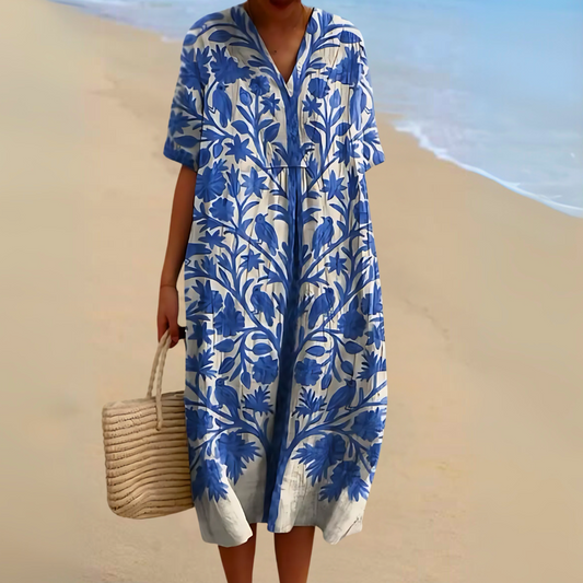 Oréa | Besticktes blaues Kleid