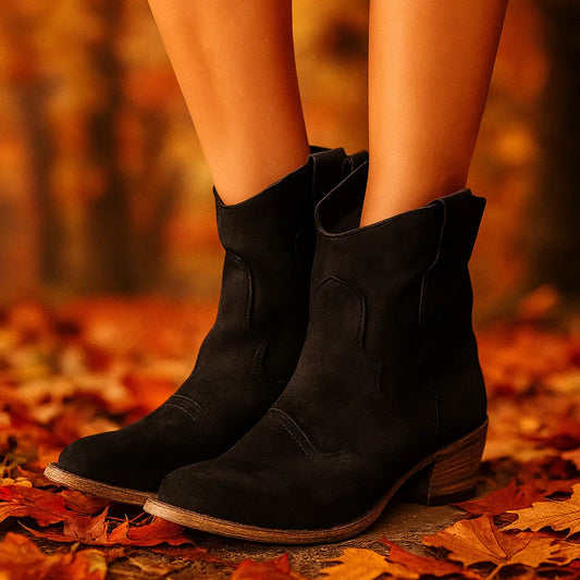 Élisee™ | Zeitlose Wildleder-Stiefeletten Schwarz