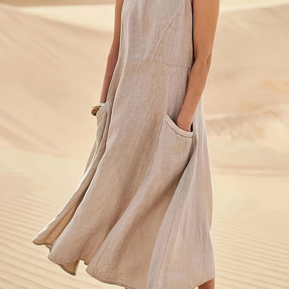 Casual Ärmelloses A-Linien Kleid