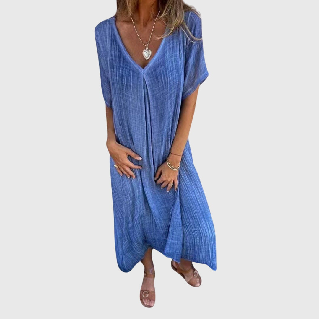 Fiona I Elegant Lightweight V-Neck Dress