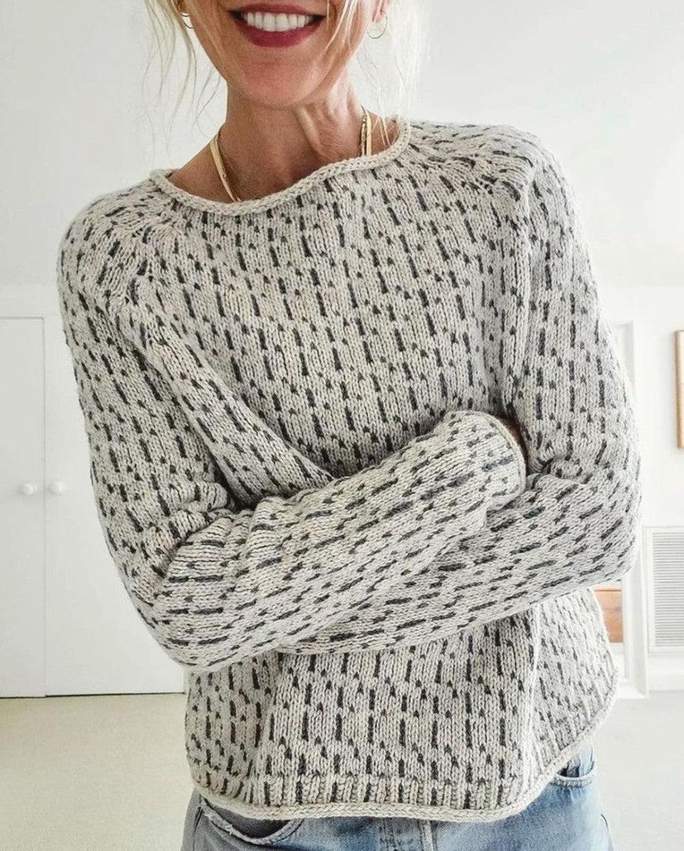 Sophie | Grauer Pullover mit weitem Ausschnitt