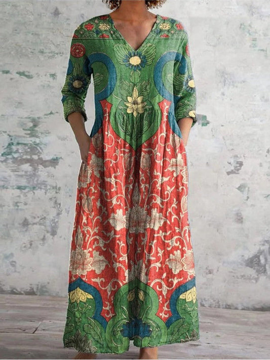 Celestine | Maxikleid mit Vintage-Blumenmuster