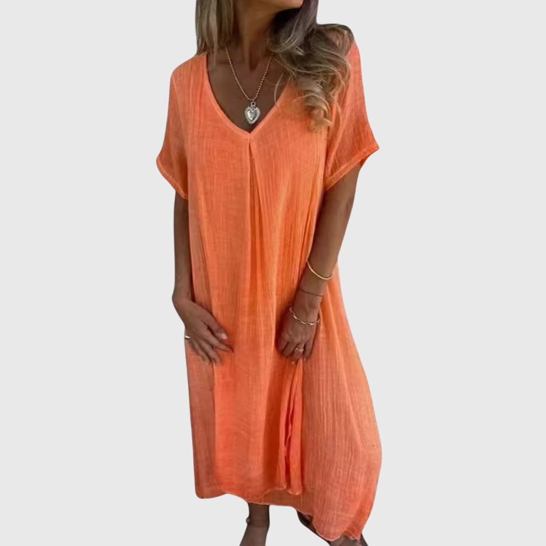 Fiona I Elegant Lightweight V-Neck Dress