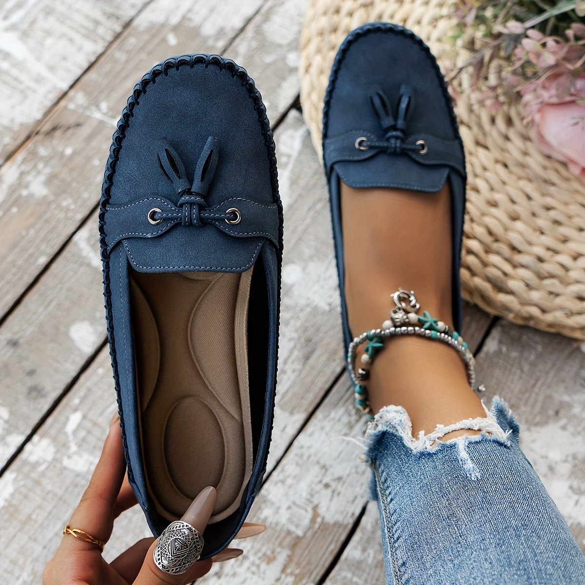 Nadine | Klassische Loafers mit Quastdetail