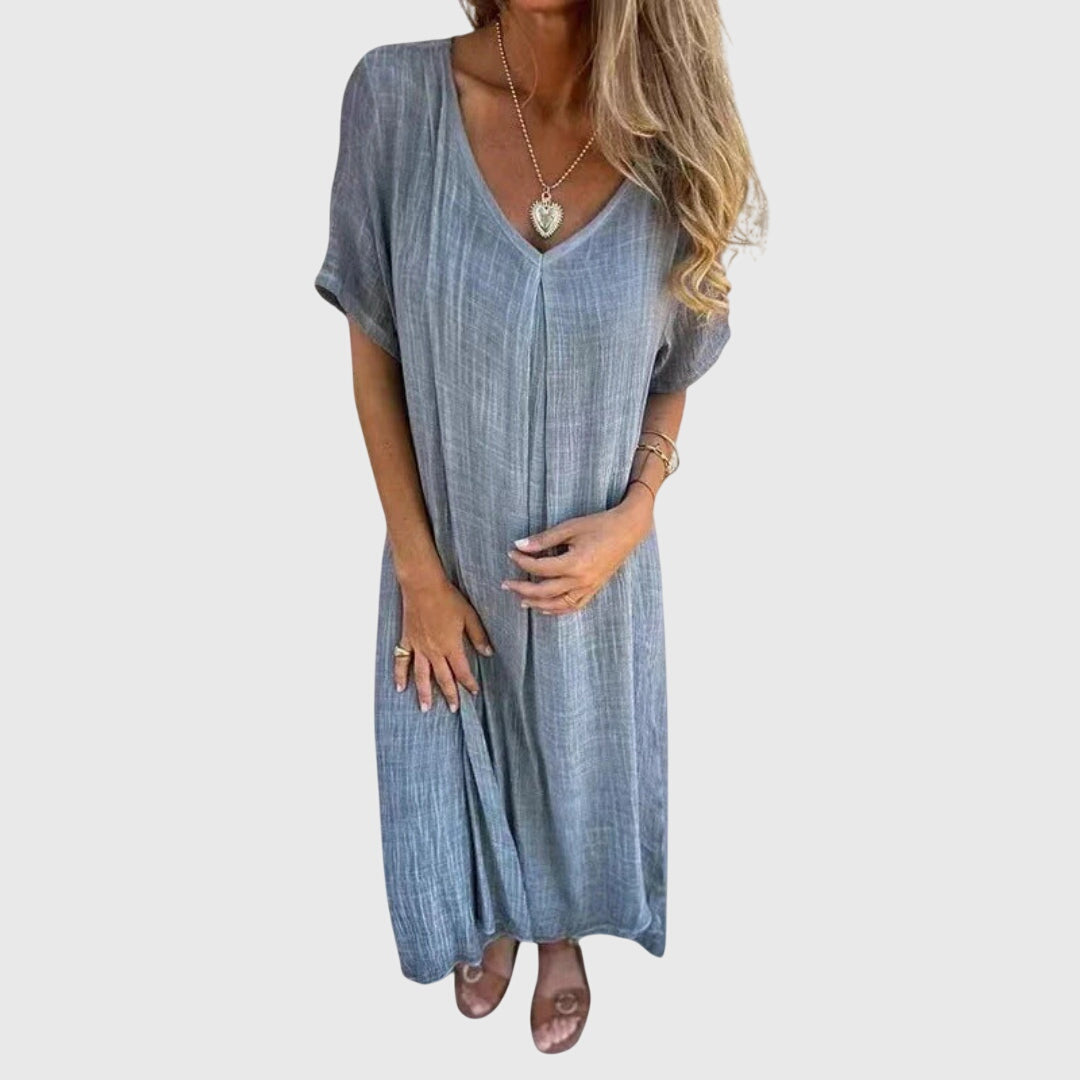 Fiona I Elegant Lightweight V-Neck Dress