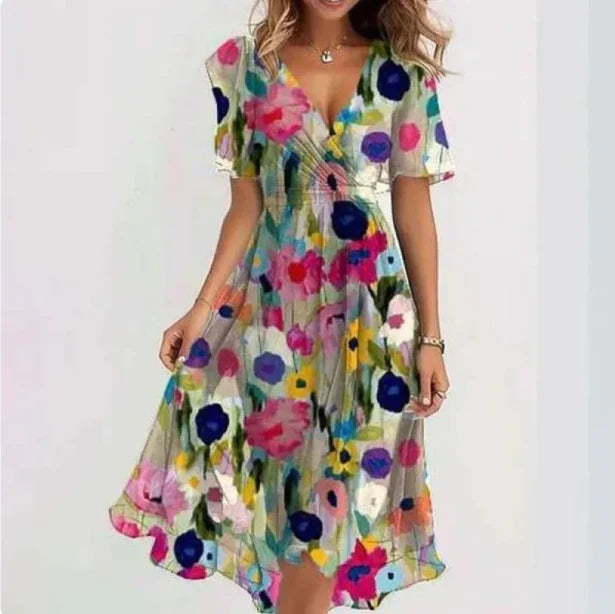 Matilde - Farbenfrohes Maxikleid