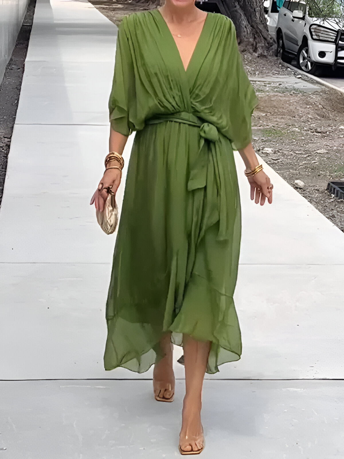 Sylvia™-Kleid mit V-Ausschnitt