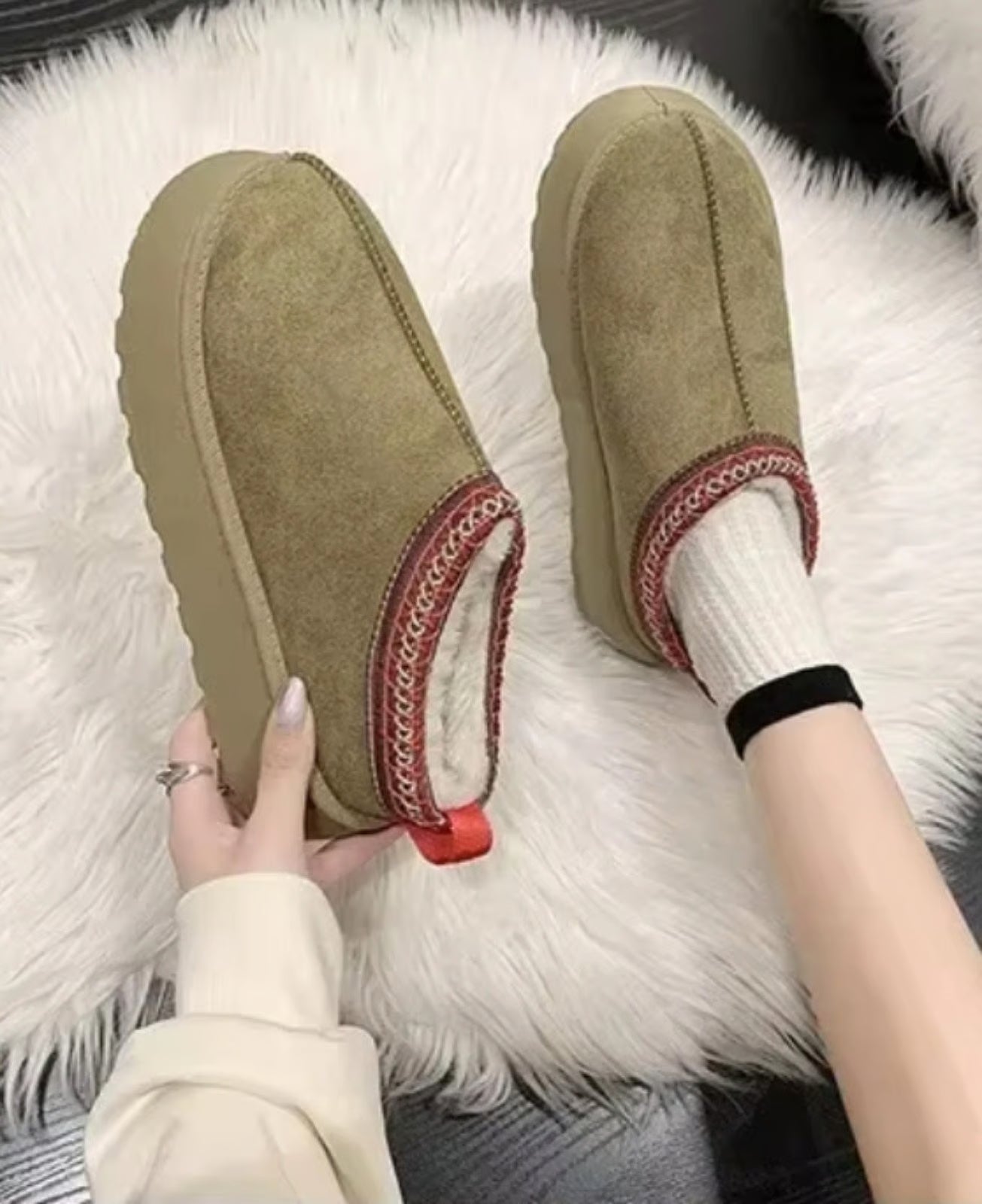 Gevoerde Suede Tasman Slippers für Damen