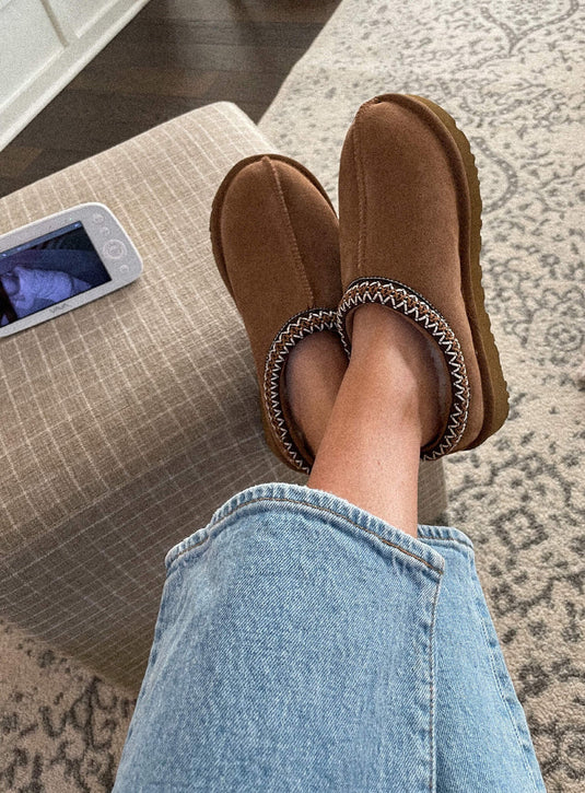 Gevoerde Suede Tasman Slippers für Damen